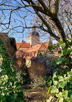 Blick aus dem Garten des Fuhrmanns Hofs